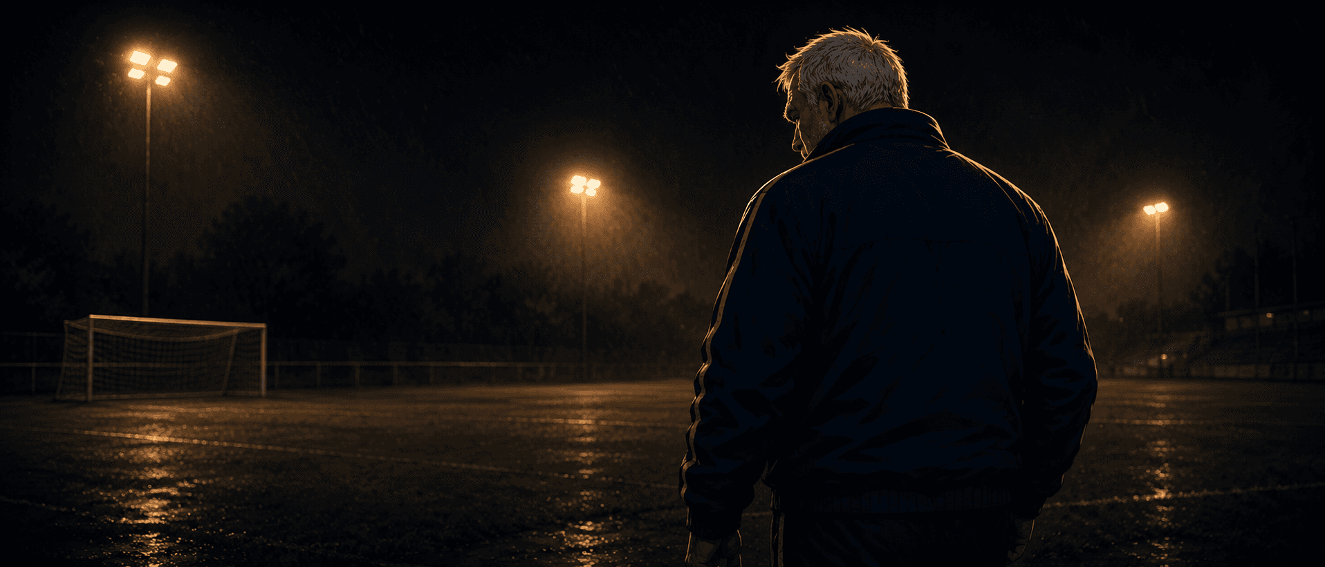 The Gaffer on the touchline in the rain — we go again